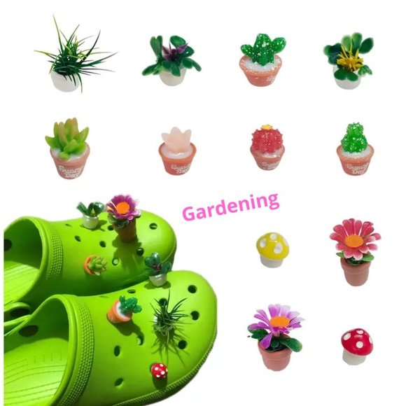 Succulent shoe charm garden houseplants mushroom cactus violet - Picture 3 of 12